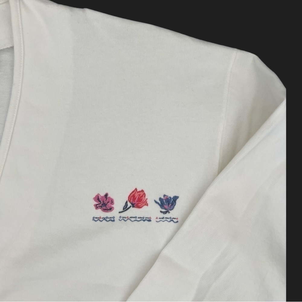 Vintage 90s Preview International White Cardigan Sweatshirt Embroidered M - Picture 4 of 8
